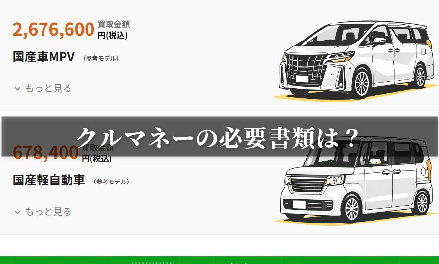 クルマネーの必要書類は？