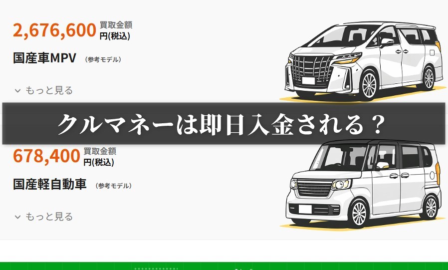 クルマネーは即日入金される？審査から入金までの時間を解説！